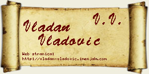 Vladan Vladović vizit kartica